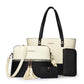 👜✨ 4-delat handväskeset i PU-läder