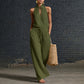 🌿 Linne halterneck set med vida ben