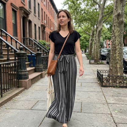 👗✨ V-ringad jumpsuit med vida ben och midjebälte