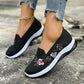 👟🌸 Blommiga mesh slip-on skor