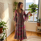 👗🌸 Bohemisk blommig maxiklänning med V-ringning och volangärmar