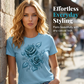 👕🌹 Elegant blåros premium t-shirt