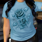 👕🌹 Elegant blåros premium t-shirt