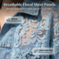 🌸 Elegant denimjacka med blommiga spetspaneler