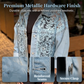 🌸 Elegant denimjacka med blommiga spetspaneler
