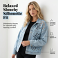 🌸 Elegant denimjacka med blommiga spetspaneler