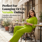 👚👖 Elegant plus size set med V-ring och vida ben