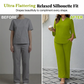 👚👖 Elegant plus size set med V-ring och vida ben