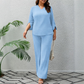 👚👖 Elegant plus size set med V-ring och vida ben
