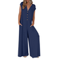 ✨ Elegant V-ringad jumpsuit med vida ben och fickor