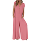 ✨ Elegant V-ringad jumpsuit med vida ben och fickor