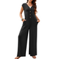 ✨ Elegant V-ringad jumpsuit med vida ben och fickor