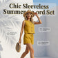 👚🩳 Avslappnat sommarcrop-set med knappar och dragsko