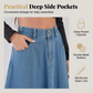 👗✨ Asymmetrisk denim midikjol med fickor