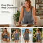 ✨ Kvinnlig plus size jumpsuit med ärmlös design och fickor