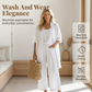 👗🌴 3-delat resort lounge set med linne och vida ben