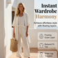 👗🌴 3-delat resort lounge set med linne och vida ben