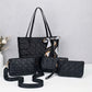 👜✨ Elegant 4-delat quiltat handväskeset