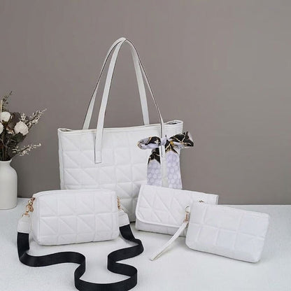👜✨ Elegant 4-delat quiltat handväskeset