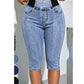 👖✨ Smickrande högmidjade stretch caprijeans