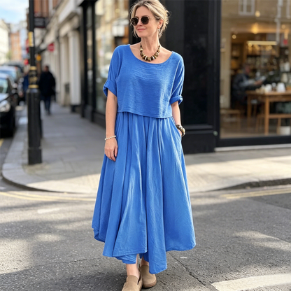 👗🌿 Avslappnat skrynkligt tvådelat set med kjol
