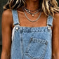 👗 Denim overallklänning med slits och remmar