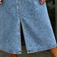 👗 Denim overallklänning med slits och remmar