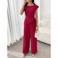 👚👖 Elegant tvådelat set med vida ben och justerbar midja