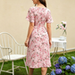 👗🌸 V-ringad blommig maxiklänning med volangärmar och bälte