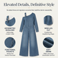 Asymmetrisk jumpsuit i denim med bar axel för damer
