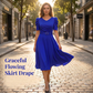 Women's Elegant V-Neck Solid Color Midi Dress