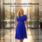 Women's Elegant V-Neck Solid Color Midi Dress