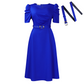 Women's Elegant V-Neck Solid Color Midi Dress