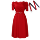 Women's Elegant V-Neck Solid Color Midi Dress