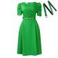Women's Elegant V-Neck Solid Color Midi Dress