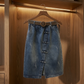 👗✨ A-linje denimkjol med slits