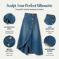 💙👗 Högmidjad asymmetrisk denimkjol