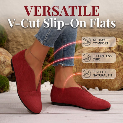 👟✨ V-ringade slip-on platta skor