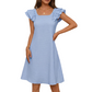 👗🌸 Rufflad ärm sommarklänning med ryggrosett