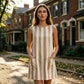 👗🌸 Chic retro-randig ärmlös miniklänning