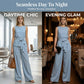 👗🌸 Elegant ärmlöst set med vida ben
