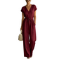 🌿 V-ringad jumpsuit med vida ben och fickor