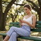 👖✨ Stripiga högmidjade vida ben-byxor