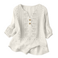 👚🌸 Broderad V-ringad topp med 3/4-ärmar