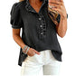 👚🌸 V-ringad puffärm denimtopp
