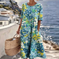 🌸👗 Blommig lös sommarklänning med fickor