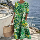 🌸👗 Blommig lös sommarklänning med fickor