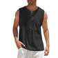 Ärmlös, snörbar tanktop i casualstil för män
