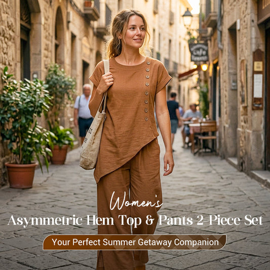 👚👖 Asymmetriskt topp & byxset för dam