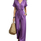 👗✨ V-ringad jumpsuit med rynkad midja